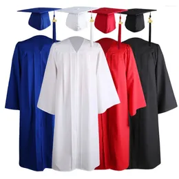 Set di abbigliamento 2024 laureati universitari abito accademico cappello tappeto con cerniera v collo di addio da addio da adgrani costume di laurea studente