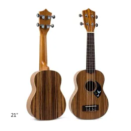 Kablolar 21 inç dört string ukulele zebra ahşap, müzikal gitar enstrümanı elektroacustica için çamurluk maun ahşap akustik ile