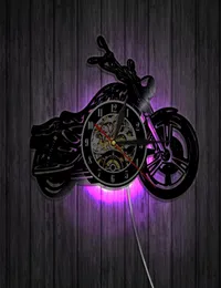1piece دراجة نارية فينيل سجل على مدار الساعة دراجة نارية للفنون الزمنية الزمنية على مدار الساعة الدراجات النارية جدار فني ديكور هدية للدراجات النارية Rider9368257