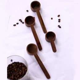 Kaffescoops Walnut trä Lång handtag Bean Scoop Mätsked Pulver Kvantitativa skedar Köksverktyg