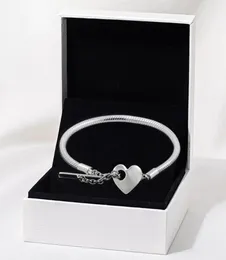 Womens 925 Sterling Silver Bracelets Femme DIY Jewelry Fit Beads GIDE GIFT WITH POX Original Fashion Classic T Heart Chain Bracelet3731038