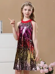 Party Dresses Teen Girls 'Evening Gown Halter Neck Sequin Dress 8-16y Kids Fancy Formal Prom Sparkly Pageant Födelsedagsexamen