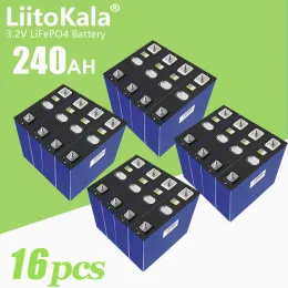 16pcs liitokala 240ah LIFEPO4 4S 12V 24V 48V Bateria recarregável Pacote 3,2V 230AH Fosfato de ferro fosfato Prismático