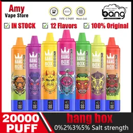 Bang Box 20000 퍼프 20K 퍼프 20000 스마트 스크린 토네이도 전자 담배 일회용 미리 채워진 포드 650mah 충전식 배터리 Vaper Razz Bar VS Randm 15000