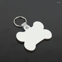 KeeChains 50pcs fai -da -te MDF doppio bianco vuoto osseo vuoto Sublimation Anelli in legno per il trasferimento di pressa di calore PO GIOCHI