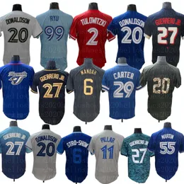 2024 Vladimir Guerrero Jr. Jersey Bo Bichette 야구 야구 조지 스프링거 매트 채프먼 토론토 케빈 가우스맨 휘트 메리 필드 블루 제이스 키어 마이어 데이비스 슈나이더