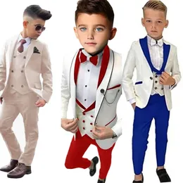 24 Hours Ship 3 Pieces Boys Suit Set For Wedding Ring Bear Year Kids Clothing Children Suits Jacket Pants Vest 240401