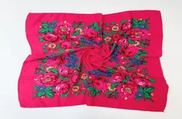 Scarpes Women Square National Scarf 7070cm Russo Retro Floral Print Head Bandana Foulard Femme Muslim Headwraps Hijab4166110