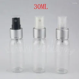 Garrafas de armazenamento 30 ml de ombro redondo transparente garrafa de plástico 30cc de pacote de toner de contêiner cosméticos vazios / embalagem de amostra de água de maquiagem