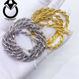 Silver necklace Hip Hop Jewelry 6mm Chain Necklace Sterling Silver 925 Rope Chain for Women Chain Moissanite Jewelry