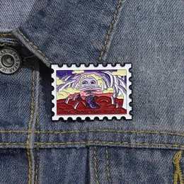 Oljemålning Art Design Stamp Bokmärke EMEAL LAPEL PINS Anpassade tecknad broscher Dekor Kläder Ryggsäck Badge Punk smycken gåva