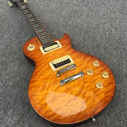 케이블 고품질 6string Electric Guitar Solid Mahogany Boding Burning Cloud Surface Zebra 픽업 무료 배송.