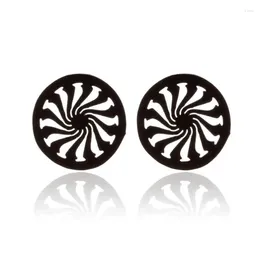 Stud Earrings Jisensp Fashionable Geometric Stainless Steel Steampunk Wheel Shape For Women Men Study Anniversary Gift