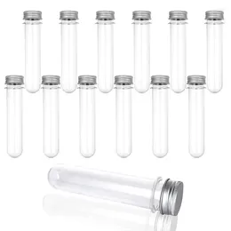 Bottiglie di stoccaggio 2024 -20pc tubi di prova in plastica trasparente 110 ml Contenitore trasparente riutilizzabile per liquidi caramelle sali