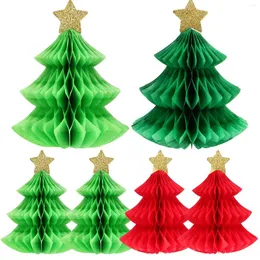 Papéis de parede 6 PCS Desktop Christmas Tree Decoration Nativity Ornament Chas Holiday Ornamentos de papel Mesa Centerpieces de mesa