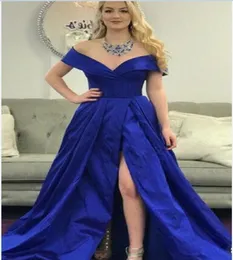 Blue V Neck Off the Counter Prom Dresses A LINE ARABIC DUBAI PRONT SPLIT STAIN DUTLE COCKTAIN DUST 2019