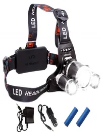 2020 Rechargeable Headlight 13000Lm xmT6 3Led HeadLamp head light Fishing Lamp Hunting Lantern 2x 18650 battery CarACUSB Char3848223