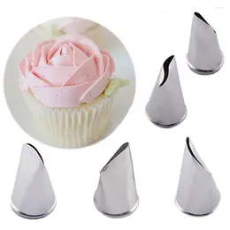 Bakningsverktyg 5st/Lot Flower Piping Tip Kit 5 Patten Petal Icing Nozles for Cake Decorating Pastry Fondant