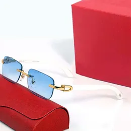 Occhiali da sole di lusso rosa per donne occhiali da sole neri occhiali bianchi marchi occhiali misti miscelati di occhiali senza bordo polarizzano occhiali da sole lunettes soleil femme