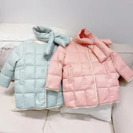 Down Coat Practical Girls 'Jacket Sweet Pink and Blue Long Sleeve Light Warm 90% White Duck