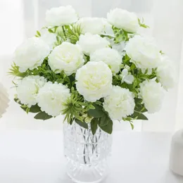 Kwiaty dekoracyjne 1PC Jedwabny sztuczny bulbous chrysanthemum Wedding Wedding Christmas Table Decoration Pography Props DIY S