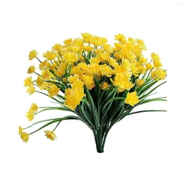 Dekorative Blumen künstlicher Outdoor-Topf-Kunstpflanzen Plastik-grüne 6pcs Hordera in Vase