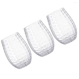 Disposable Cups Straws 3 Pcs Champagne Plastic Glasses Stemless Glassware Transparent Cup Reusable The Pet Cocktail Party