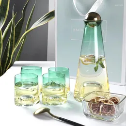 Wine Glasses Glass Water Bottle Set Juice Pitcher Cup Transparent Gradient Cold Jugs Kettle Tea Cups Home Jug Drinkware