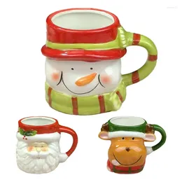 Canecas Christmas Coffee portátil reutilizável Santa Snowman Bebing Cup Creative Creative Cute Rena para casa