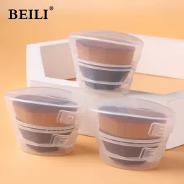 Kitler Beili 2/3pcs Foundation Contour Makyaj Fırçaları Düz ​​şekilli yumuşak mikro fiber Makyaj Fırçası Yüz Kozmetik Araçlar Kutu Paketleme