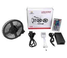 DC12V RGB LED 스트립 5 미터 전체 키트 Flexible Light 5050 RGB 44key 컨트롤러 및 5A 전력 어댑터 포함 4383683