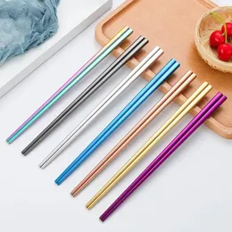 Chopsticks 1 par rostfritt stål Återanvändbara bärbara pinnar Koreanska metallkökstillbehör Diskmaskin Safe