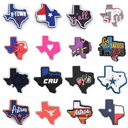 Clog Charmr Charms buty dla dzieci Zaspaski Part HBCU Charm Metal Buckle Texas Design Gibbets Houston Jibbitz Shoe Charms