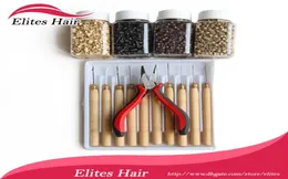 Tüyler için Araç Kitleri Uzatma1pcs plier10pcs Needles4000pcs Mikro Yüzük Boncuklar Karışım Renkleri FEP0011895428