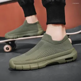 Casual Shoes Summer 2024 Men's Breathable Sneakers Trend Comfortable Slip-on Sock Fashion Coconut