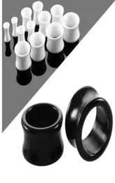 Abbina le spine a tunnel a orecchie vuote blackwhite acriliche per piercing doppi calibri per orecchini svasati 3mm20mm per gioielli unisex8062504