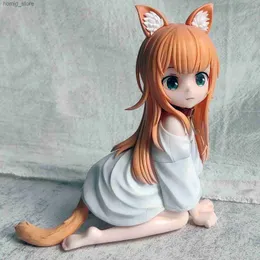 アクションおもちゃの数字12cmアニメwchi neko ga onnanoko de kawaii kinakoかわいい女の子pvcアクションフィギュアコレクションモデルドールおもちゃクリスマスギフトy240415