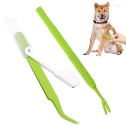 Ferramentas de removedor de carrapato de vestuário de cachorro 2pcs Removendo kit de remoção de animais de estimação com tweezer aço inoxidável de ferramentas de animais leves