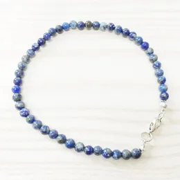 MG0148 Whole Nural Lapis Lazuli Anklet Handamde Stone Womens Mala Beads Anklet 4 mm Mini Gemstone Jewelry1336718