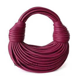 Design Venetass Pull Handbags Double Noodle Tote Bag Fashion Lady Woven Knot 2024 Small Female Women Bags Hand Knotted Bottegs Handbag Q0Y8