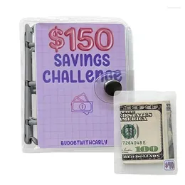 Torby do przechowywania 1000 oszczędności Wyzwanie Pieniądze do oszczędzania książki budżetowej z kopertami gotówkowymi Wyzwania wielokrotnego użytku
