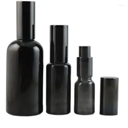 Butelki do przechowywania puste szklane perfum butelki DIY Elegancka czarna pompa balsamowa 10 ml 15 ml 30 ml 50 ml 100 ml pojemnik na emulsję