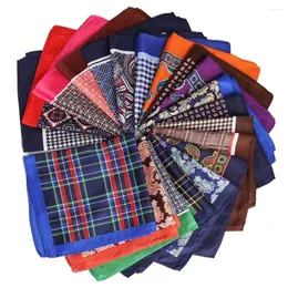 Bow Ties !! 33 X 33CM Mans Hanky Polka Dot Plaid & Checks Paisley Pocket Square Hankies Chest Towel Big Size Handkerchief For Men