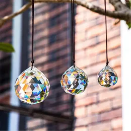 Garden Decorations 15mm-40mm AB Clear Crystal Ball Prism Sunshine Catcher Rainbow Pendants Maker Hanging Crystals Prisms For Windows Gift