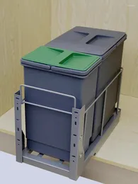 Przechowywanie w kuchni Koszyjna szyna wyciągająca kosza Ukryte wbudowane śmieci z szafką pokrywką wewnątrz pudełka na sortowanie ryżu wąskie wąskie