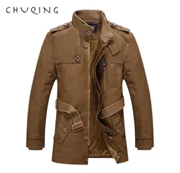 Chuqing 2019 Novo outono e inverno Men039s Couro Men039S Jaqueta de Couro Long Casual Fashion Jacket1403264