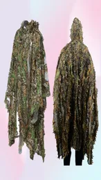 Camo 3D Leaf Cloak Yowie Ghillie Breattable Open Poncho Type Camouflage Birdwatching Poncho Suit2453182