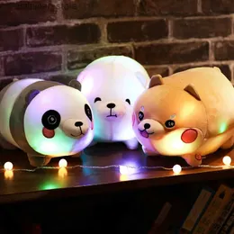 Doldurulmuş Peluş Hayvanlar Led Parlayan Panda Peluş Oyuncak Renkli Işık Dolgulu Aniamls Aydınlık Köpek Kutup Ayı Yastık Bebekleri Çocuklar için L47