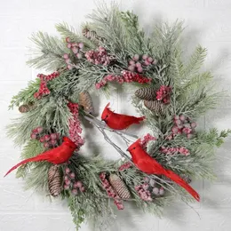 Decorative Flowers Christmas Wreaths For Window Large Hangable Reef 17.7in Knob Hanger Decoration Outdoor Wreath Wall Farmhouse Door