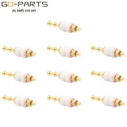 Cables Eizz 24K Gold Plated Brass Turret Terminal Lug Posts for Tag Board Ptfe Isolator HiFi Audio Tube Guitar amp DIY